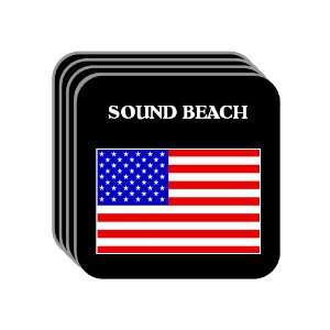 US Flag   Sound Beach, New York (NY) Set of 4 Mini Mousepad Coasters