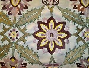 COWTAN & TOUT MINTON EMBROIDERED FABRIC 10 YARDS PLUM  