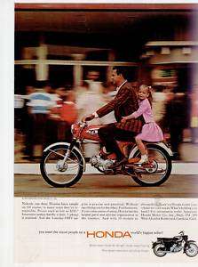 1965 HONDA 90 RED MOTORCYCLE HONDA DREAM TOURING AD  