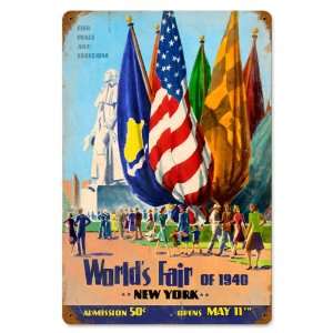  Worlds Fair Flag Sign   NY Worlds Fair Poster