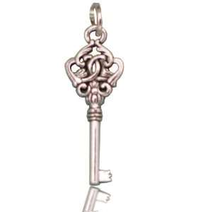 Beaucoup Designs Silver Over Pewter Skeleton Key Charm   MADE IN THE 