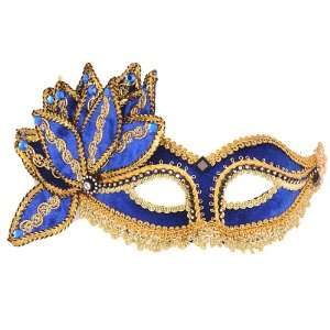  Royal Blue Velvet MardI Gras Eye Mask 
