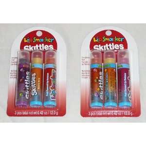 Lip Smacker Skittles Tropical Fruit Flavored Lip Moisture 3pc (Pack of 