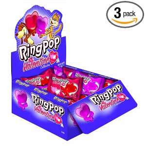 Topps Ring Pop Valentine Collection Heart Shape, 36 Count Package 