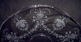 Heisey Waverly Orchid Etch Large Torte Plate Platter  