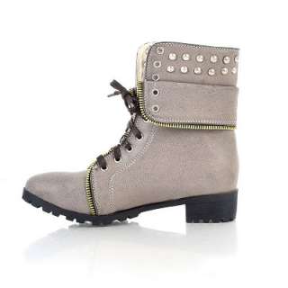 US 5 8.5 Leather Lace Up Military Boots Shoes 3 Colors  