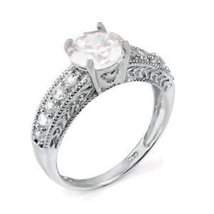  (A3RZ0101) Amazing Sterling Silver Engagement Ring, 2.00 