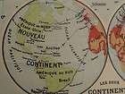 WORLD MAP French Map school wall hangin Antique vintage Classroom