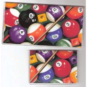    Checkbook Cover Debit Set Pool Balls Billiards: Everything Else