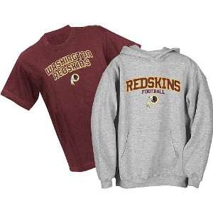  Redskins NFL Youth Belly Banded Hooded Sweatshirt and T Shirt 