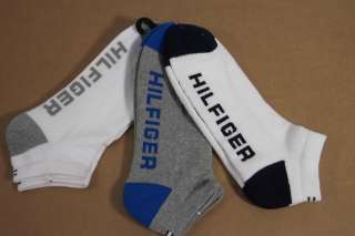NEW WITH TAG TOMMY HILFIGER MENS ANKLE 3 PAIRS SOCKS W/ LOGO ONE SIZE 