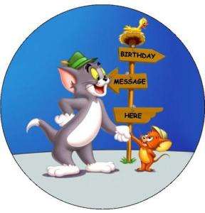 TOM AND JERRY EDIBLE ICING CAKE IMAGE TOPPER DECORATION  