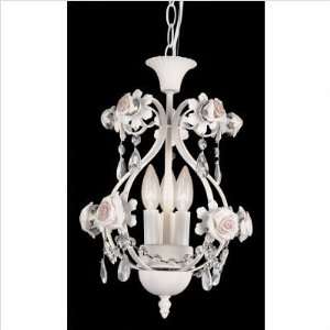 TransGlobe Lighting KDL 700 PK Rose Pendant with Crystal Droplets in 