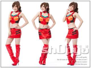 Japan Cosplay Sexy Evangelion Manga Girl Red Costume  