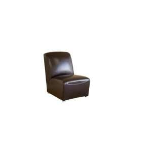  Wholesale Interiors Leather Armless Club Chair With Metal Legs 
