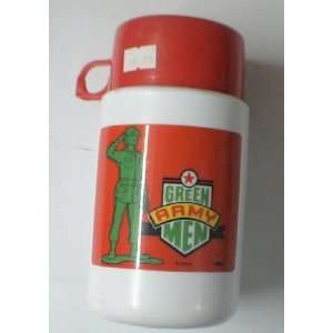 Vintage Green Army Men Thermos W/lid (No Lunch Box, Thermos Only)