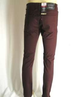 Levis 510 Jeans Maroon BarBQue Skinny Slim Low Rise NWT  