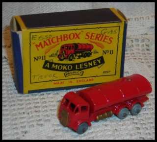 matchbox moko lesney #11 red ESSO delivery truck 1950s with BOX erf 