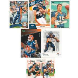 Tim Tebow 6 Card Gift Lot Containing One Each of His Rookie Year 2010 