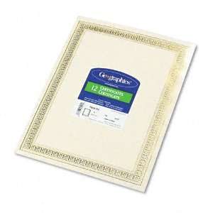    Foil Enhanced Certificates, 8 1/2 x 11, Gold Flourish Border 