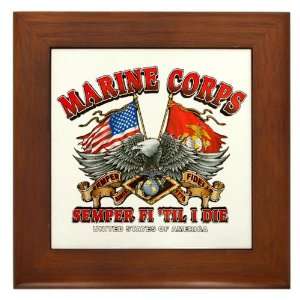    Framed Tile Marine Corps Semper Fi Til I Die: Everything Else