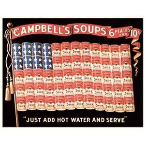   Campbells Metal Tin Sign Soup Can Flag Just Add Water: Home & Kitchen