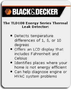 Black & Decker TLD100 Leak Detector Heat Loss New  