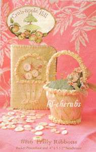 Frilly Ribbons Basket Pincushion and Needlecase Pattern  