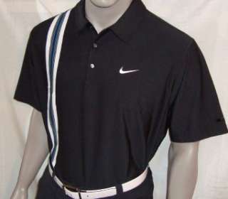 XL 2011 Nike Tiger Woods UV Stripe Golf Polo Shirt BLK  