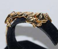 Vintage Gold Tone Black Enamel Tiger Shoulder Pin #5171  