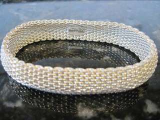Authentic Tiffanys & Co Mesh Bracelet & Earrings .925 Silver matching 