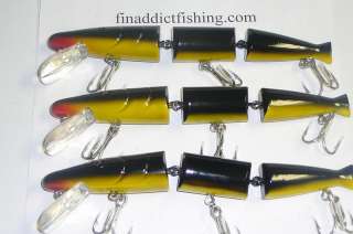 Eel lure RI lure 8 in bass lure triple jointed 3 lures  