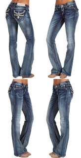 New Womens ★ Rock Revival ★ Jeans Amber B RJ8315B Lazer Cut 