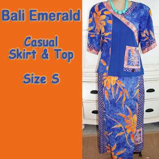 beautiful bali emerald batik outfit from indonesia in excellent 