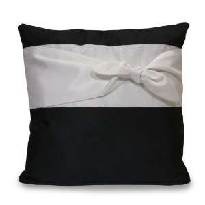 Thro by Marlo Lorenz 4234 Audrey Bow Faux Silk 18 by 18 Inch Pillow 