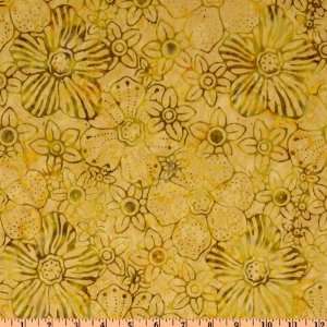 44 Wide Tonga Batik Mango Salsa Flower Garden Honey Fabric By The 