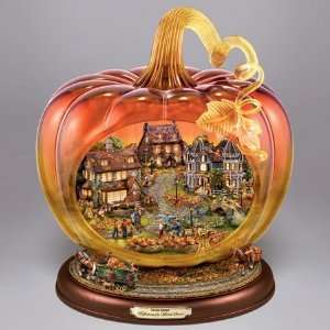   Thomas Kinkade Reflections of a Harvest Season Illuminated Art Glass