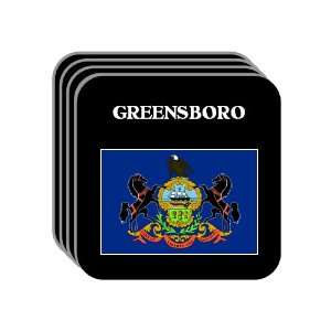 US State Flag   GREENSBORO, Pennsylvania (PA) Set of 4 Mini Mousepad 