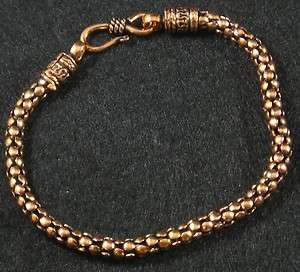 ANTIQUED SOLID COPPER KNOBBY BUMPY NUGGET CHAIN BRACELET 8  