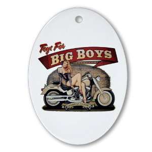  Ornament (Oval) Toys for Big Boys Lady on Motorcycle 
