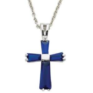  September Cross on 18 chain Birthstone Jewelry Birthstone Cross 