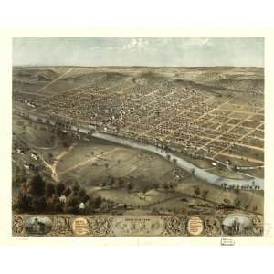    1868 birds eye map of city of Peru, Indiana