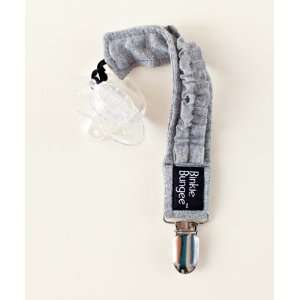  Z. Daisy Organic Gray Ruffle Binkie Bungee (Pacifier Clip 