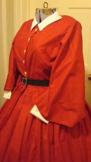 Civil War Reenactment Day Dress Size 20 Red  