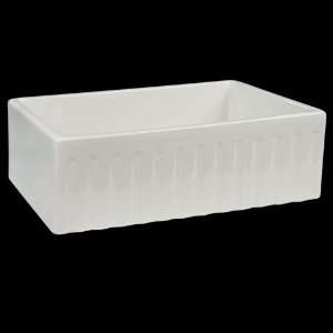 30 Stanton Single Bowl Fireclay Farmhouse Sink with Fluted Apron 
