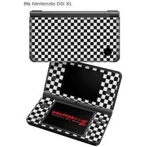  Nintendo DSi XL Skin   Checkered Canvas Black and White by 