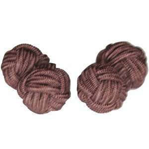  Rich Chocolate Silk Knot Cufflinks: Jewelry