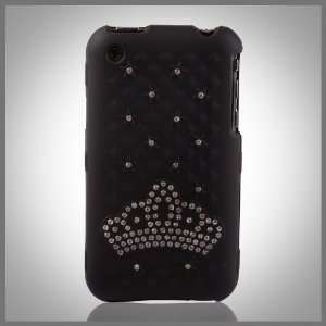Diamonds on Black Crown textured bling case cover for Apple iPhone 