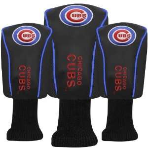  Chicago Cubs Black 3 Pack Golf Club Headcovers: Sports 