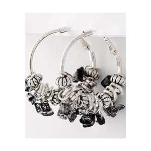   Black Acrylic Dangles & Ornate Silver Beads & Findings Everything